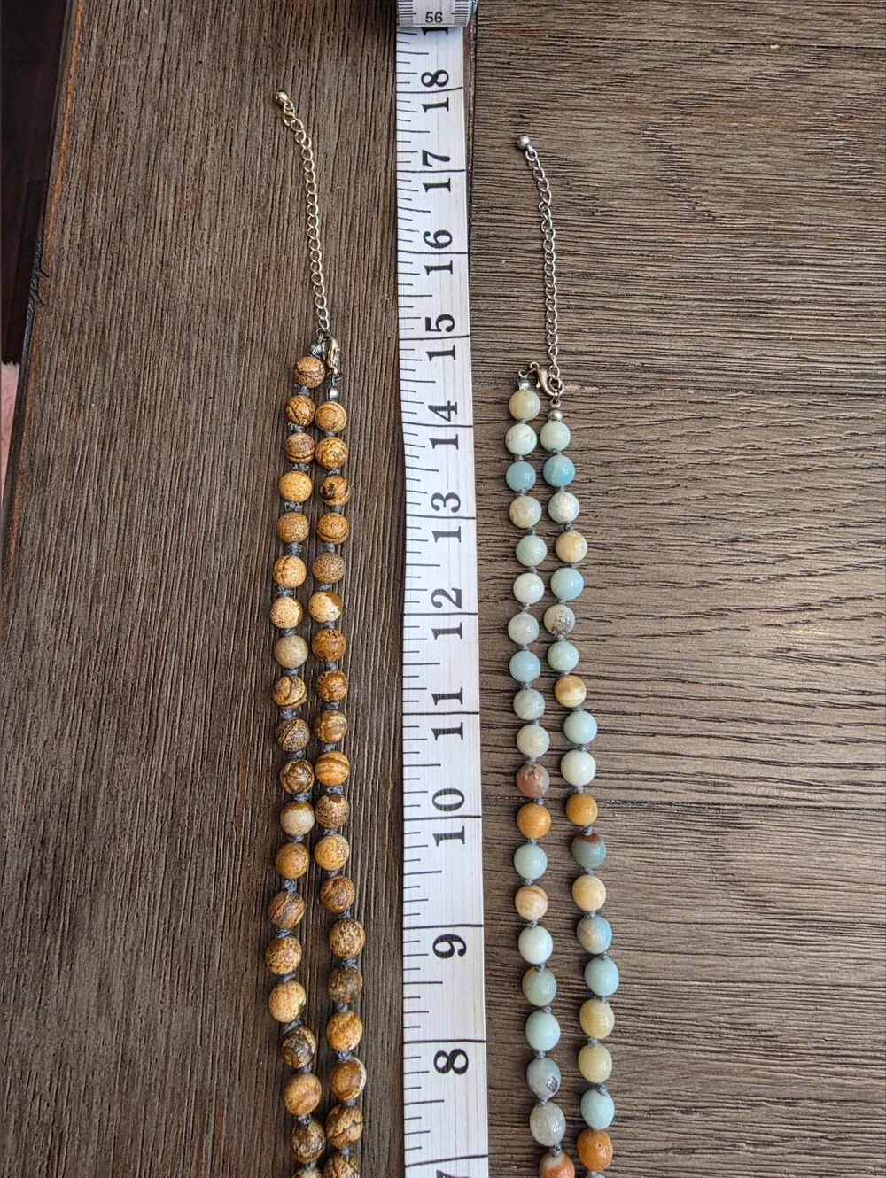 Boho Amazonite Beaded Necklace with Oversized Turquoise Pendant
